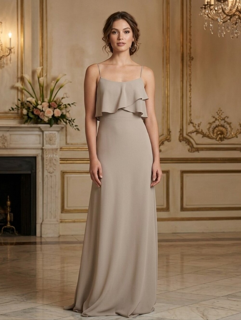 Jenny Yoo Blake Gown Truffle Sz 0
